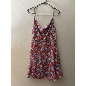 Red Floral Print Mini Dress Summer Sleeveless Casual ROW A Size M
A741